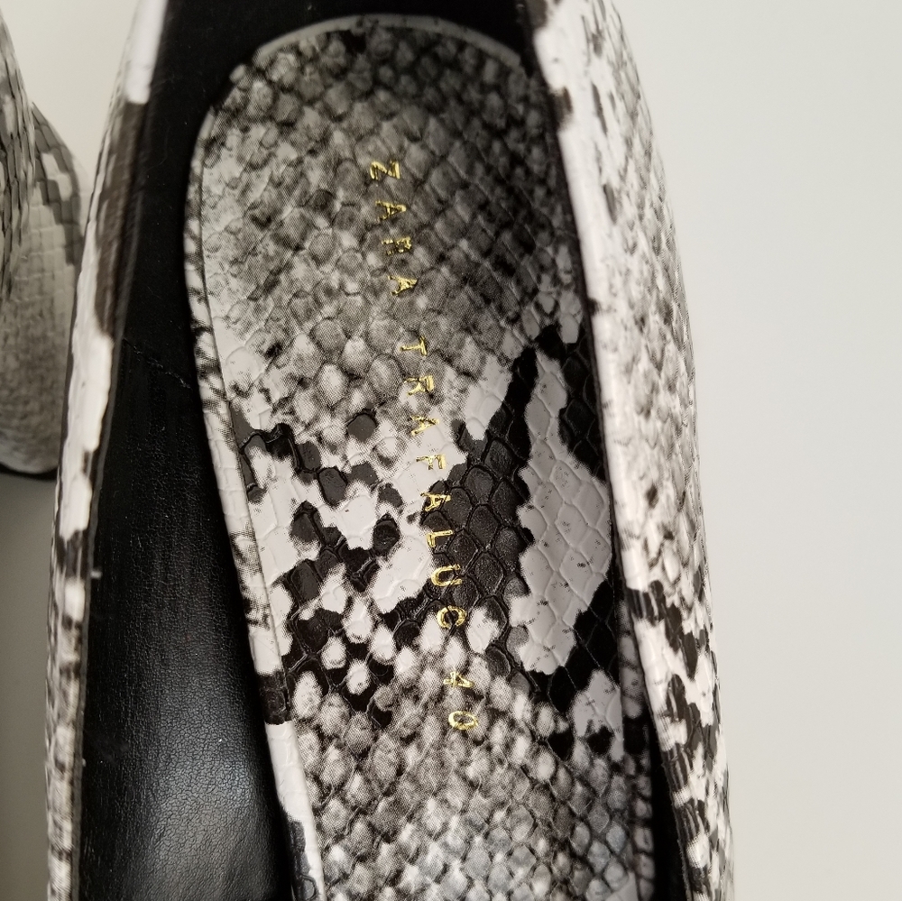 New Zara Trafaluc Python Snakeskin Block Heels - image 5